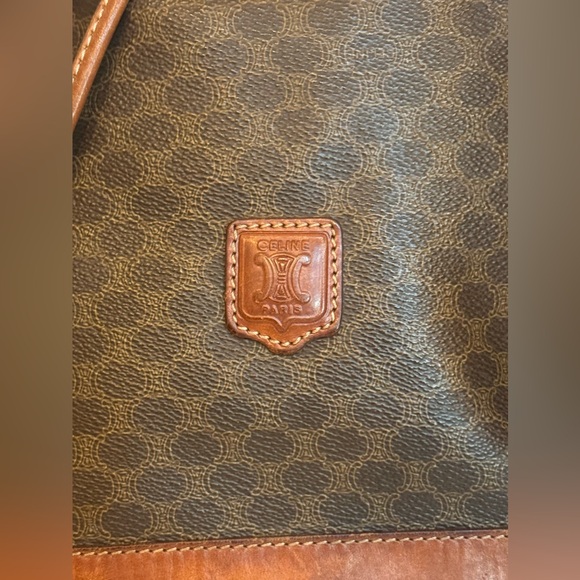 Celine Macadam Vintage Blason Brown Leather Drawstring Bucket Shoulder Bag - Picture 6 of 14